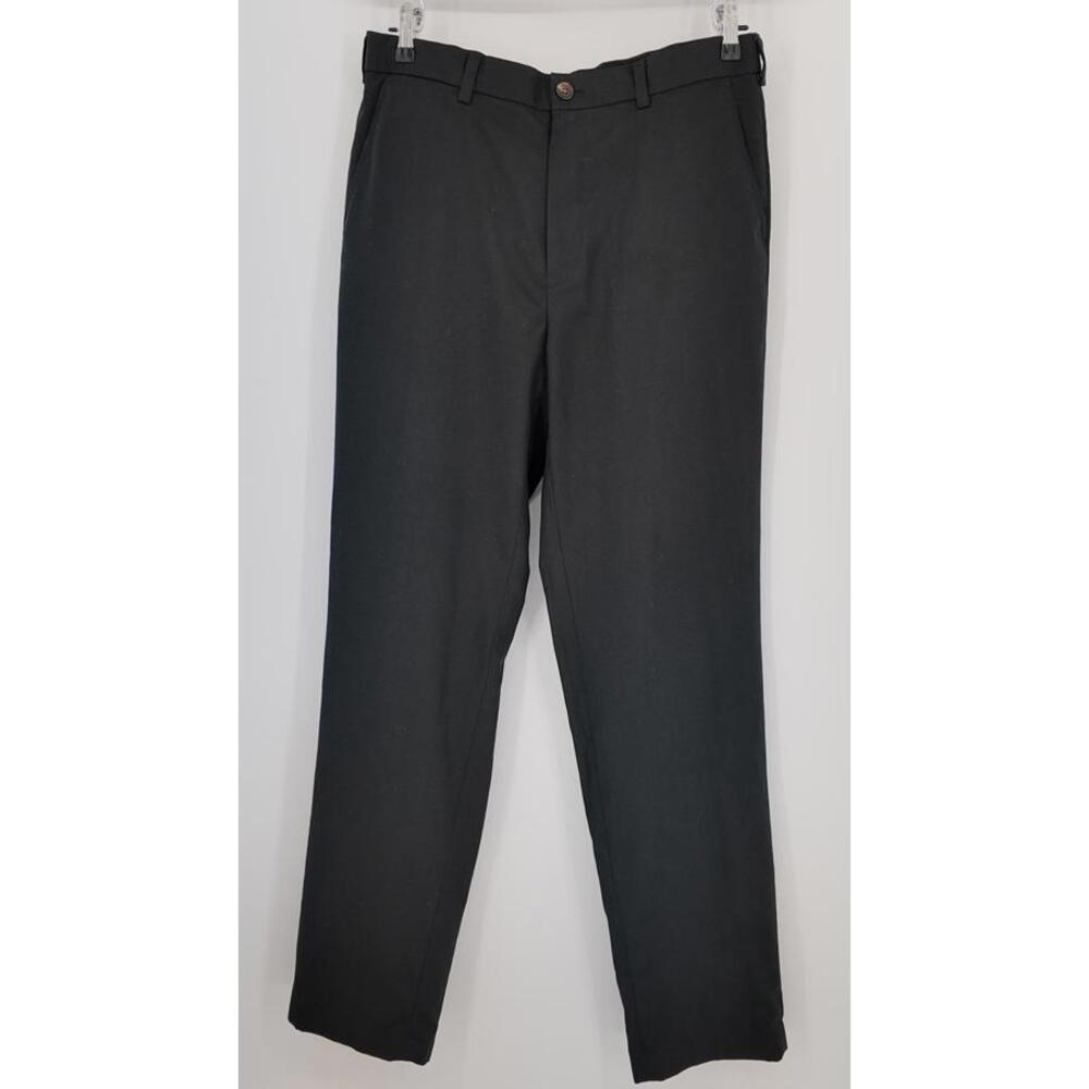 Brooks Brothers Men's W34 L34 Black Polyester Dress Pants St Andrews Links